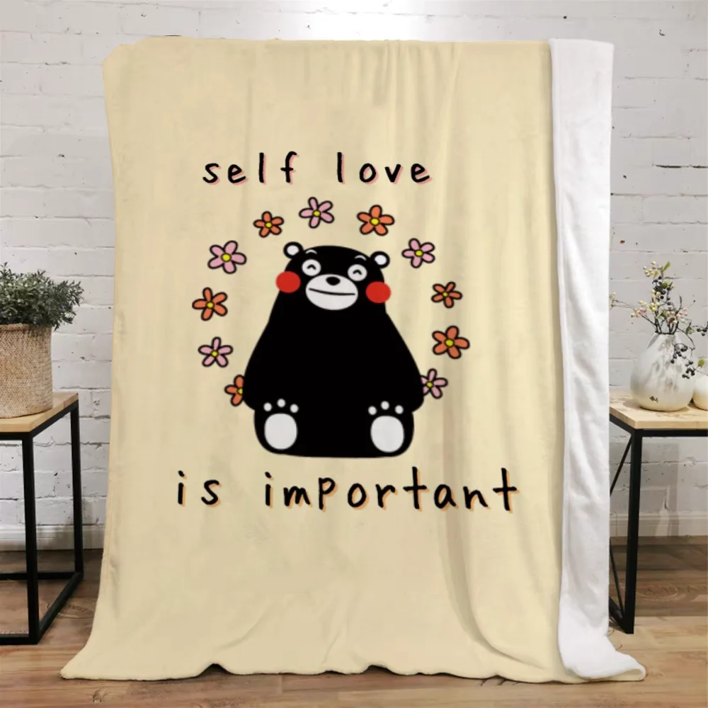 Kumamon персонализированное мягкое флисовое одеяло большого размера для декора