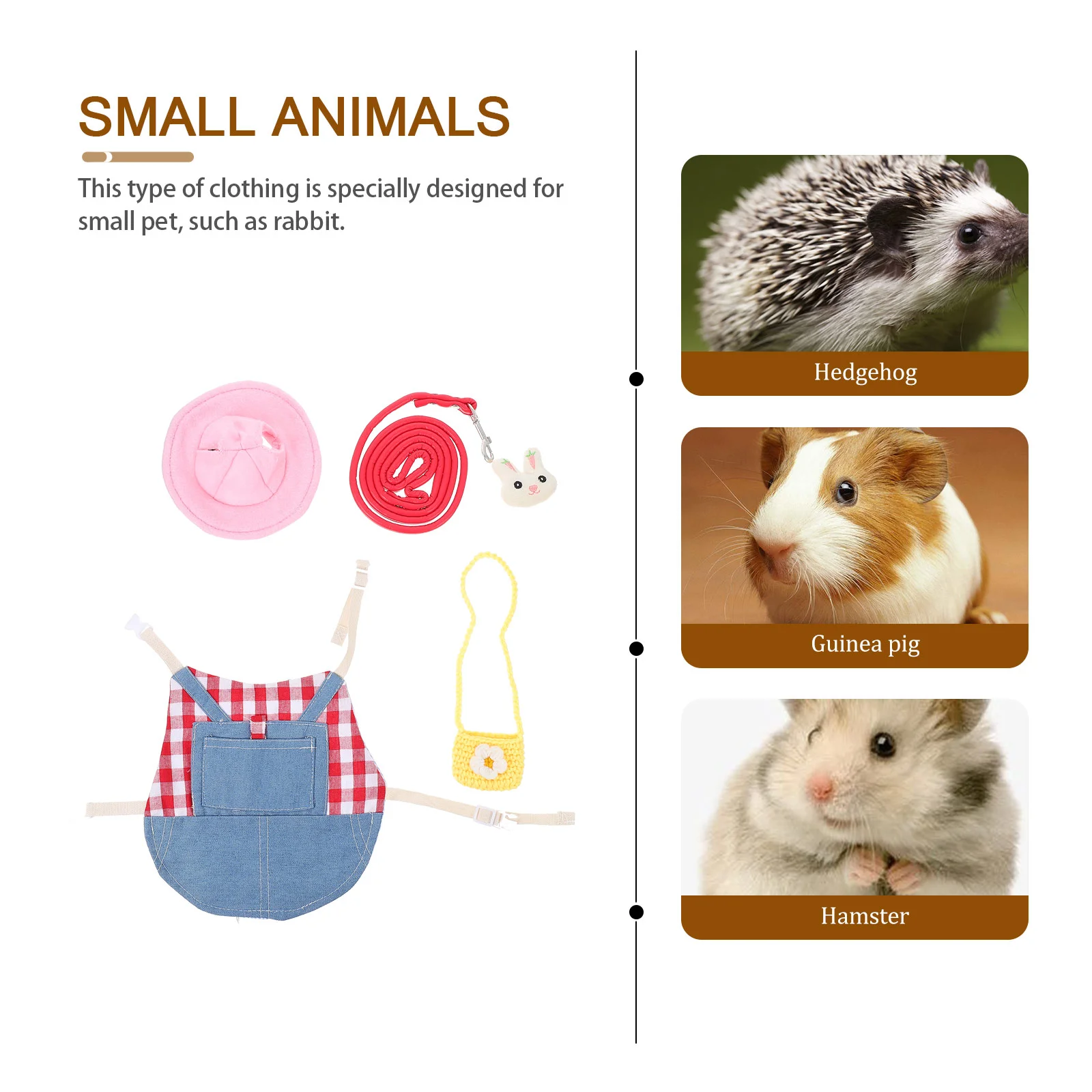 

1 Set of Rabbit Costume Bunny Denim Strap with Leash Rabbit Clothing for Outdoor