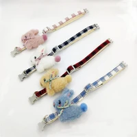 cat collar plaid bunny cat collar cat bell necklace puppy ornament pet accessories