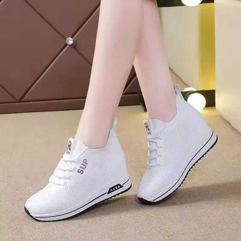 

Rimocy Hidden Heels Platform Sneakers Women Breathable Air Mesh Wedge Sock Shoes Woman 2021 Spring Casual Shoes Zapatos De Mujer