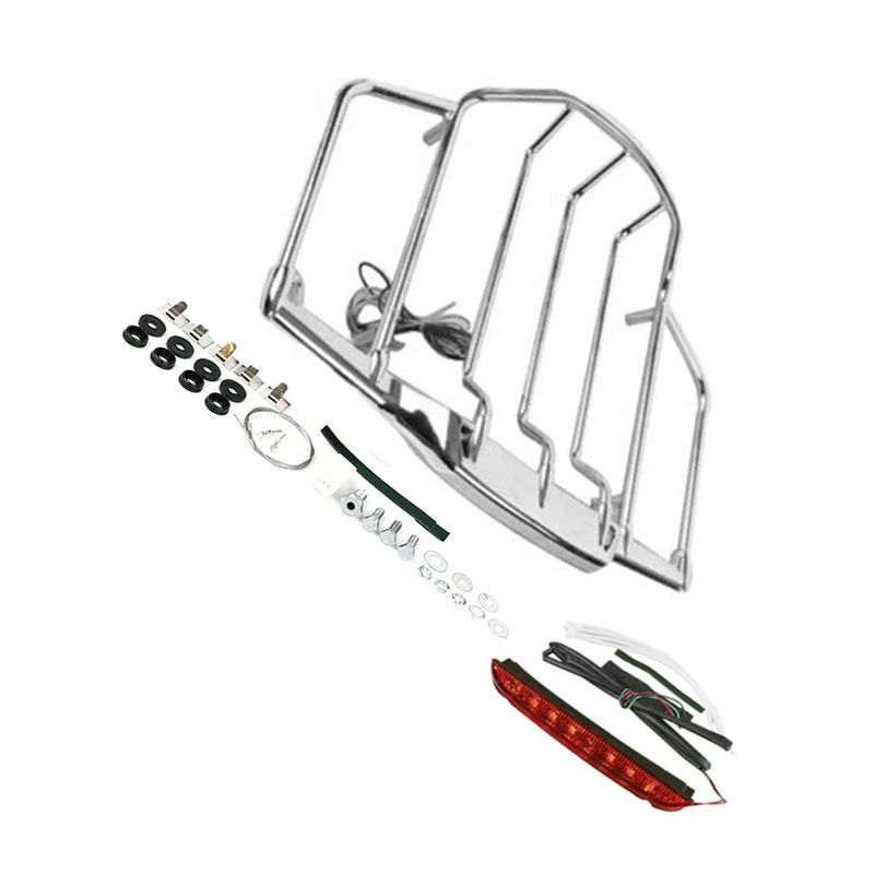 

Motorcycle Luggage Rack With LED Light For Touring Tour Pak Road King Electra Glide Road Glide 1993-2013
