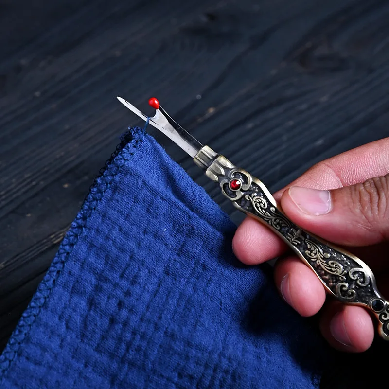 Винтажный Стиль Ручка Из Нержавеющей Стали Нитевдеватель Вышивка Крестиком