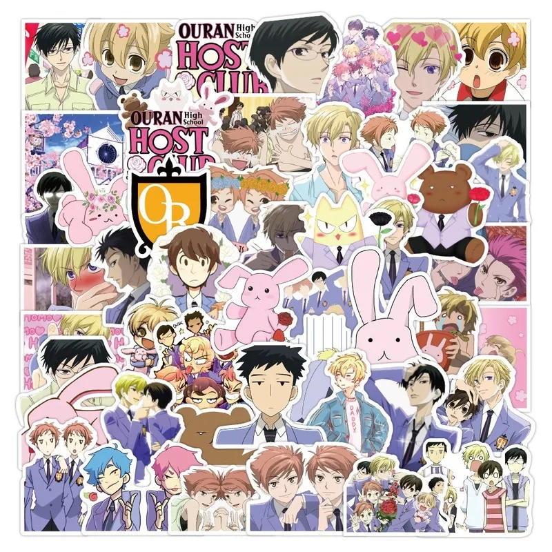 

50pcs Japanese Anime Ouran High School Host Club Stickers Waterproof Decals DIY Notebook Laptop Luggage Cup Phone Album Kids Toy