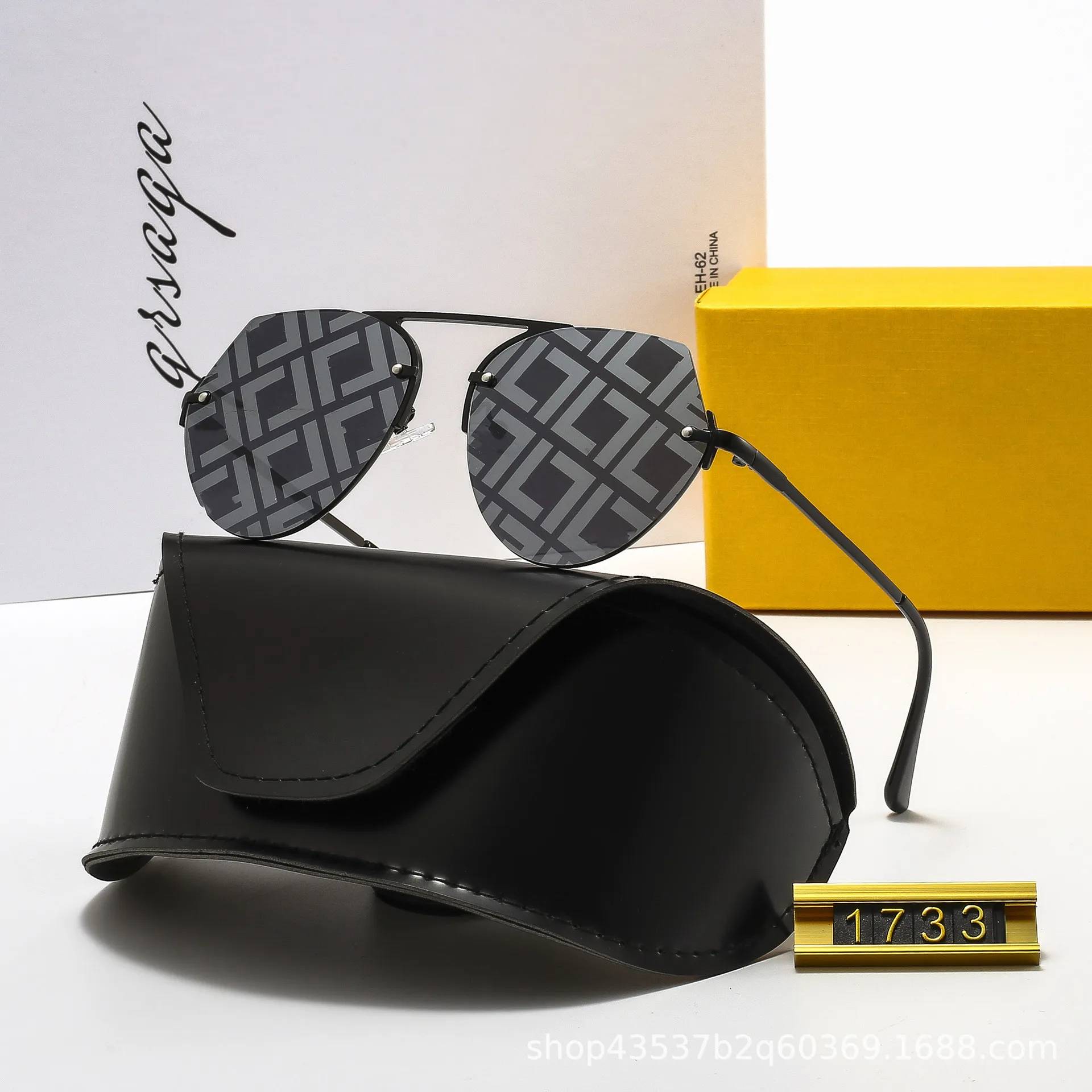 

Fashion Brand Polygon Polarized Letter Sunglasses For Men & Women Vintage Rimless Irregular UV400 Pilot Shades Glasses Eyewear