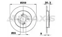 

Задний тормозной диск для зеркала AE0327, плоский YARIS II 0611 × 4