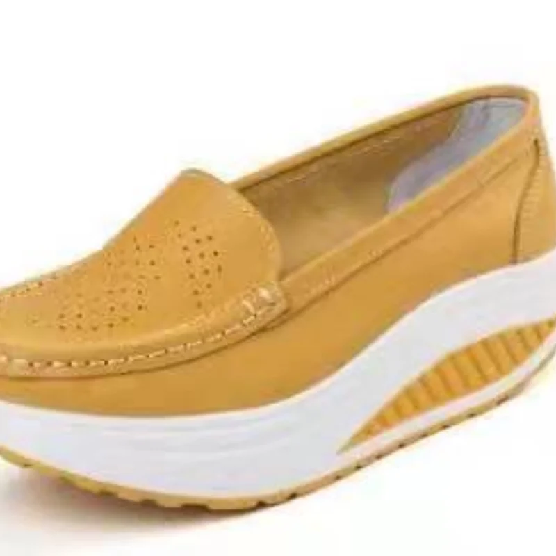 

Женские повседневные кроссовки, дышащие Нескользящие туфли на платформе для отдыха, легкие туфли-качалки на плоской подошве, модель 2021 года