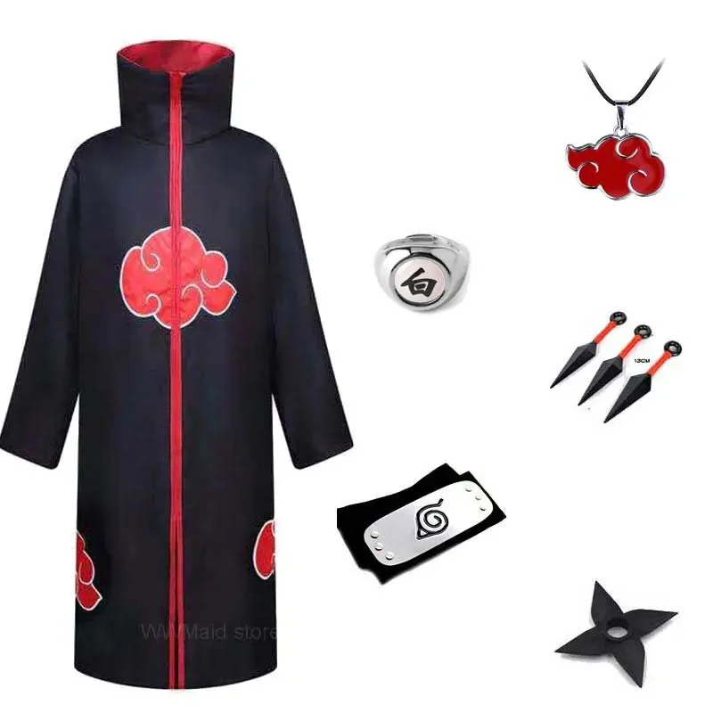 Kakuzum Of The Akatsuki халат плащ кольцо повязка на голову косплей костюм Хэллоуин