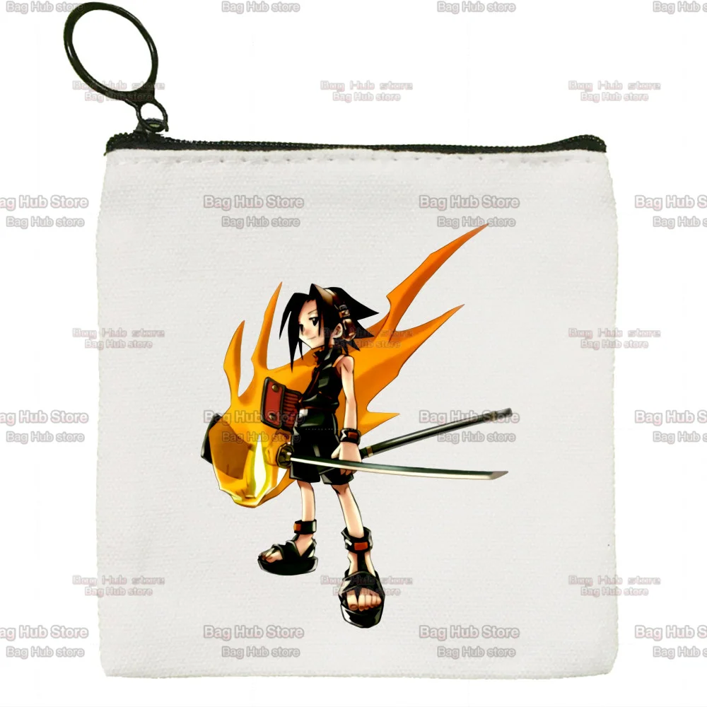 Shaman King Canvas Card Coin Purse Female Cute Simple Coin Mini Zipper Bag