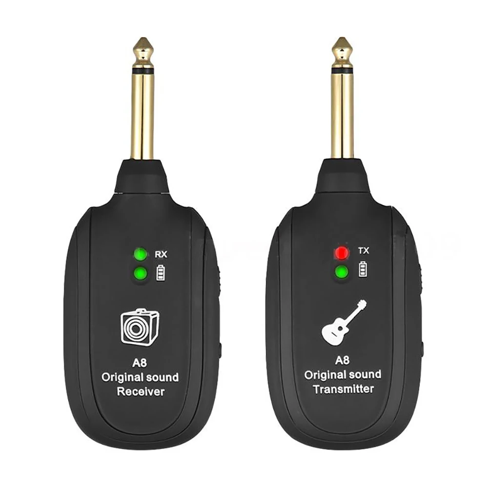 

Guitar Wireless System Transmitter Receiver Built-in Rechargeable Wireless Guitar Transmitter Electric Guitar Bass Accessories
