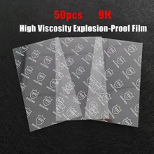 50Pcs 9H Explosion-Proof Protective Film Flat Screen High Viscosity Hydrogel Film For Laser Cutting Machine 8 inch PET Material