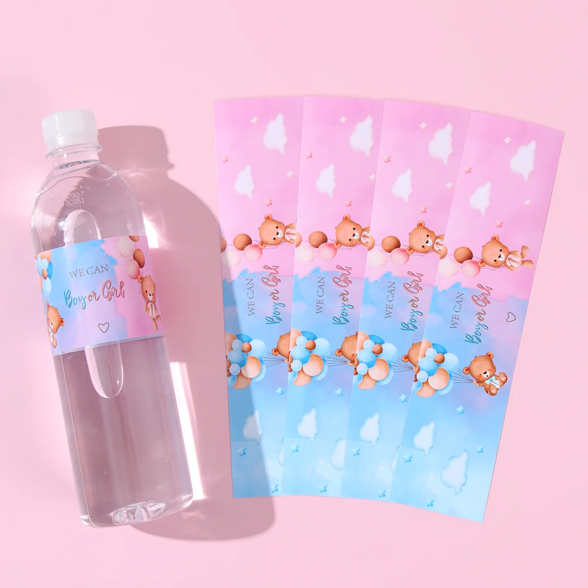 Наклейки на бутылки с водой для мальчиков или девочек 10 шт.