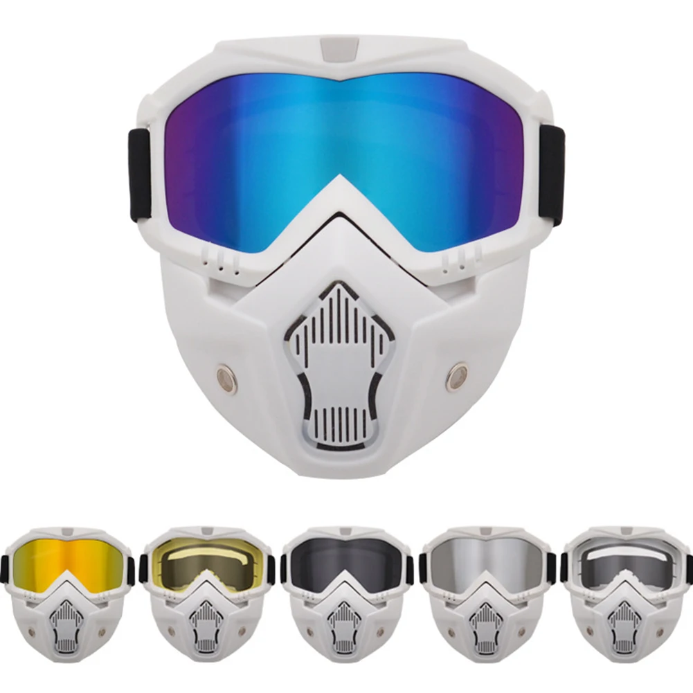

Motocross Sunglasses Snowmobile Skiing Glasses Windproof Detachable Motorcycle Goggles For Open Face Helmet Eyeware Cycling