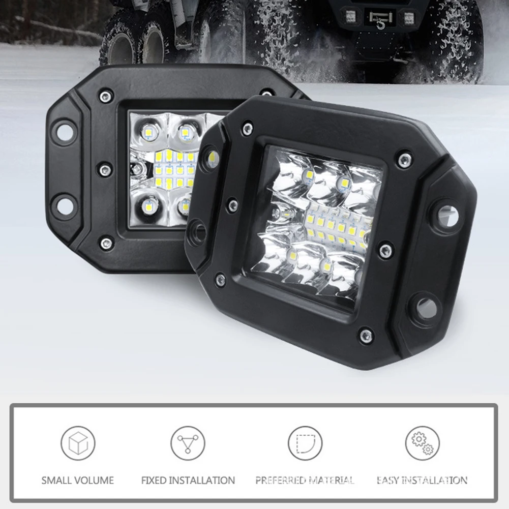 

5" LED Work Light Truck Spotlights Flush Mount LED Work Light Bar Off Road 12V 24V Spot Flood LED Light Bar 6000k 39W Car Lights