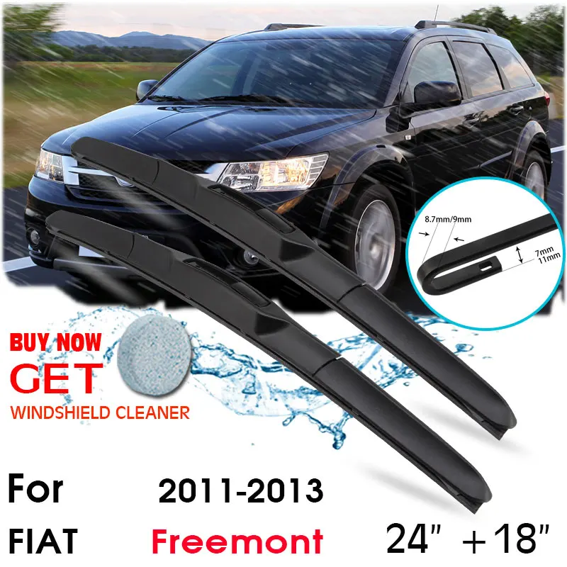 

Car Blade Front Window Windshield Rubber Silicon Refill Wiper For Fiat Freemont 2011-2013 LHD / RHD 24"+18" Car Accessories
