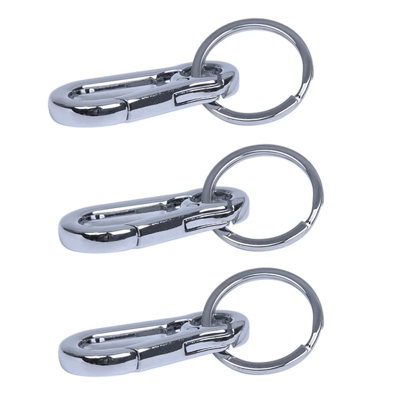 

3X Silver Metal Carabiner Carbine Key Ring Keyholder Carrier