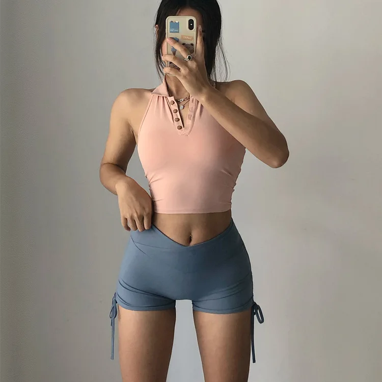 

Женский укороченный топ-Бюстгальтер без рукавов с воротником-стойкой