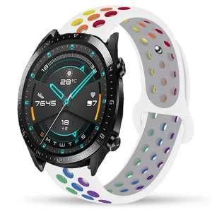 Huawei Watch GT 2/2e strap 42mm/46mm GT2/GT2e Pride Edition silicone bracelet 20mm/22mm band Samsung Galaxy watch 3 45mm 41mm