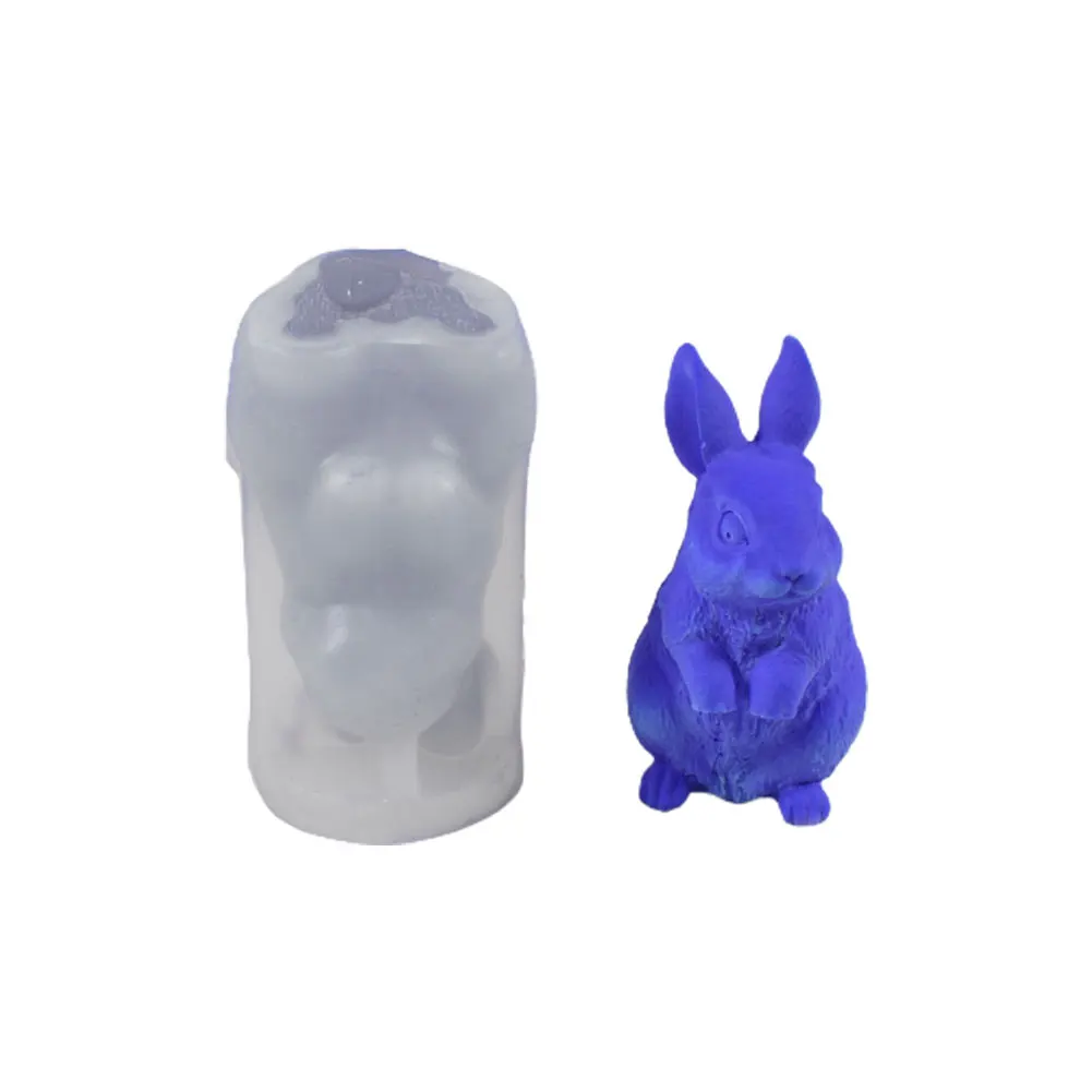 3D Rabbit Modeling Silicone Bunny Candle Mold DIY Easter Mold Sculpting Molding Easter Rabbit Candle Soap Mould