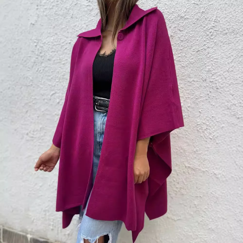 2024 женский осенне-зимний однотонный повседневный кардиган свободная ветровка на