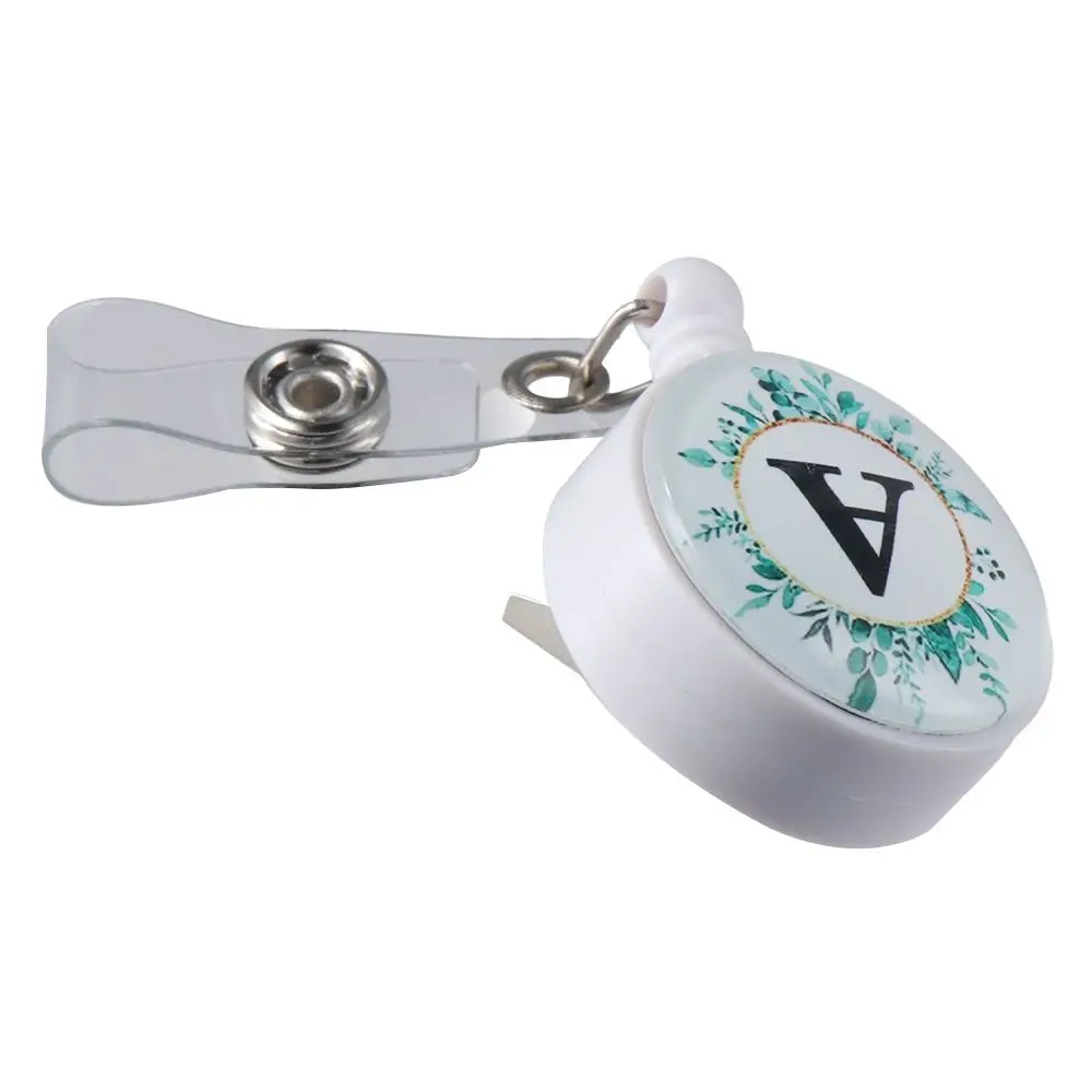 

White ID Badge Holder 360 Degree Swivel Letter A Alligator Clip Badge Office