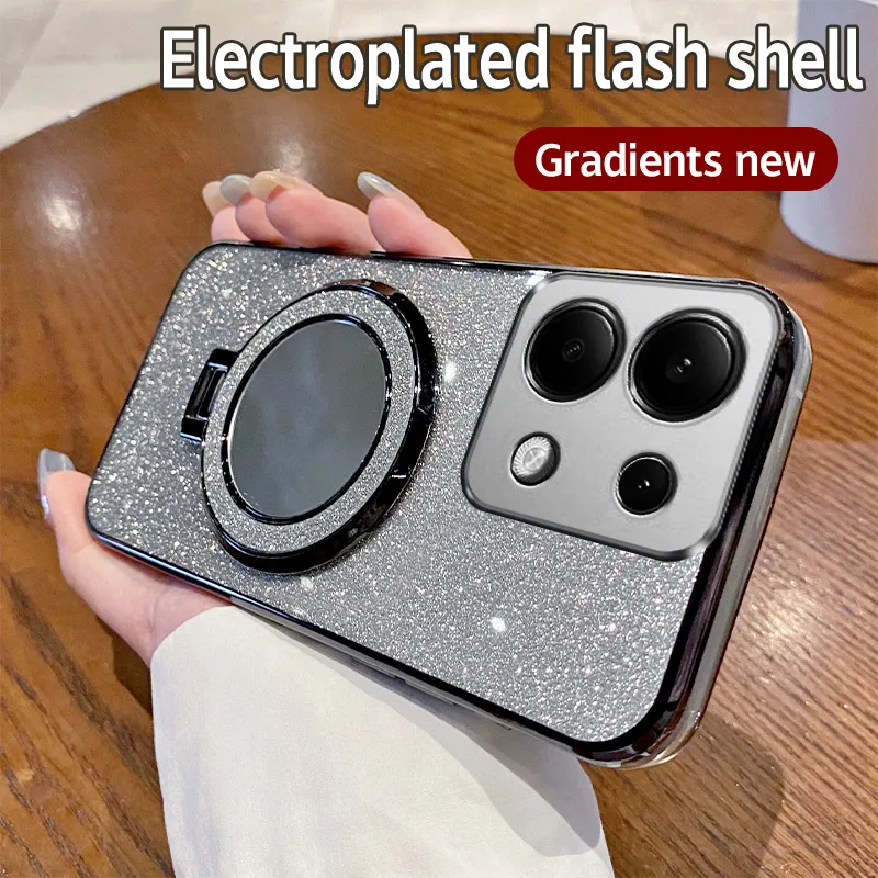 Зеркальный блестящий чехол для телефона Redmi Note 7 8 9S 10 12 Pro 12S Turbo 13 Plus с магнитным