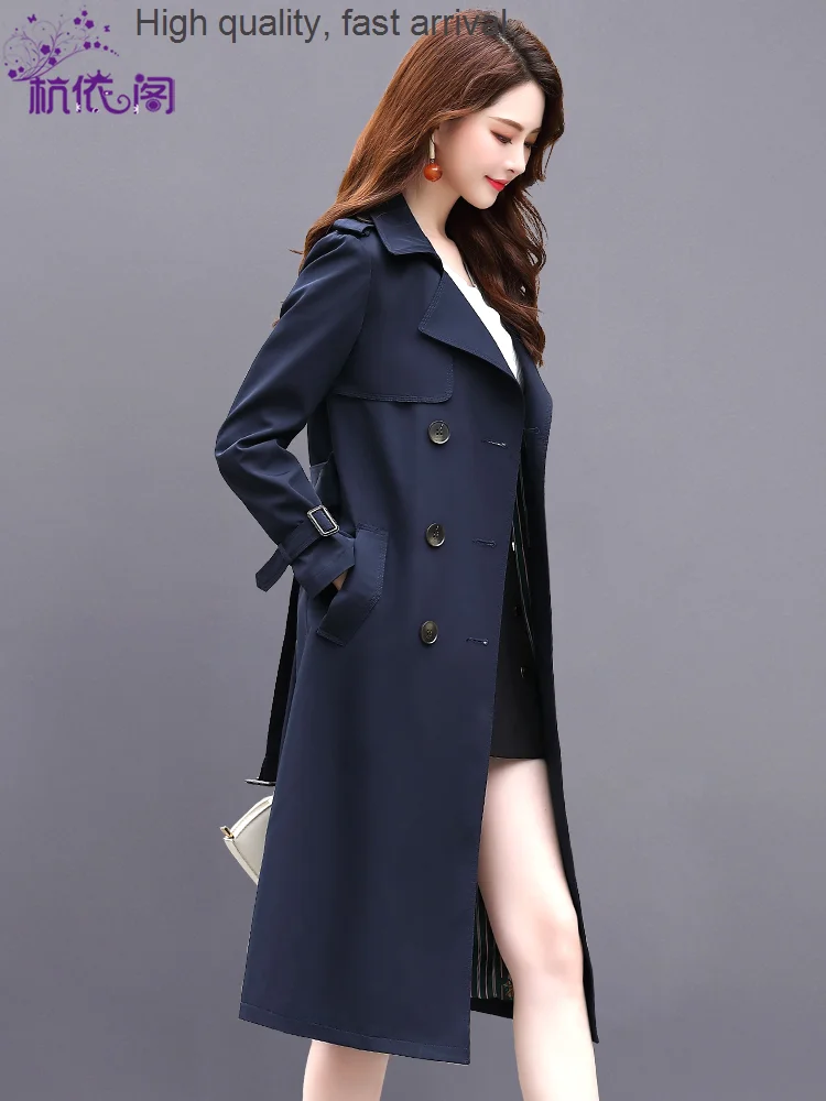 

Women's Trench Coat Mid-Length Coat for Spring and Autumn New British Style High-End Temperament Popular Overcoat This Year