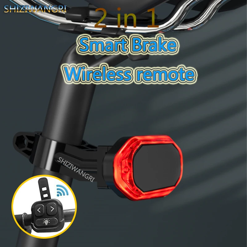 

Smart Sensor Brake Bicycle Tail Light High Visibility Bike Rear Lamp IPx6 Waterproof LED Charging Taillights for Night Cycling