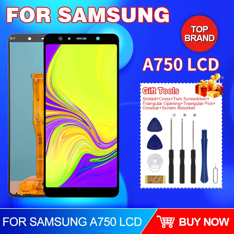 Горячая Распродажа OLED 6 0 дюймов для Samsung Galaxy A750 Lcd A7 2018 дисплей Сенсорная панель