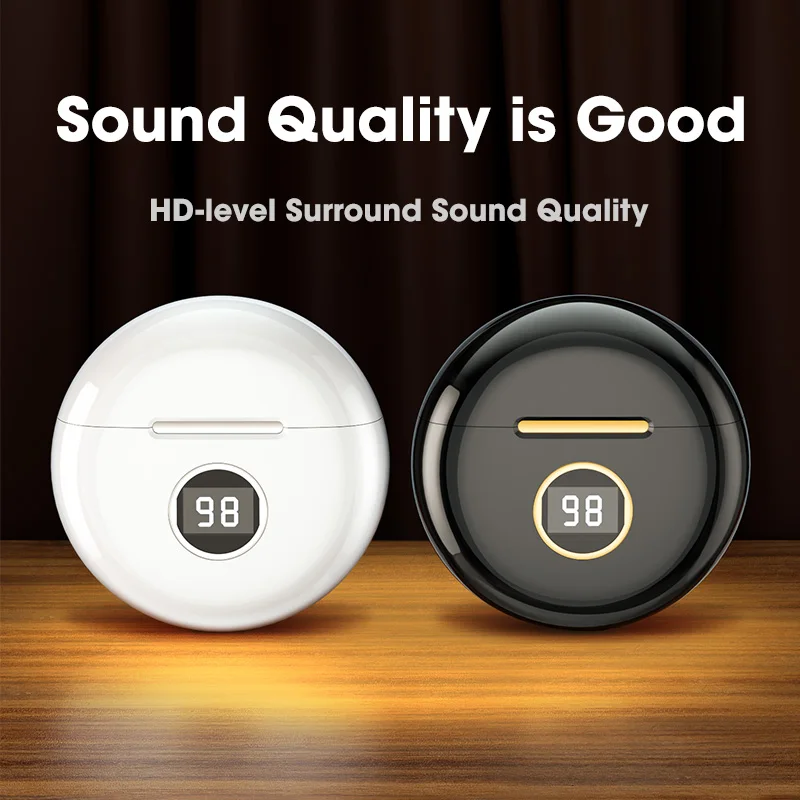 

Earbuds Wireless TWS Bluetooth 5.0 Headphones ENC In-Ear Waterproof Earphones with Mic Video Gamer Headset Digital Display