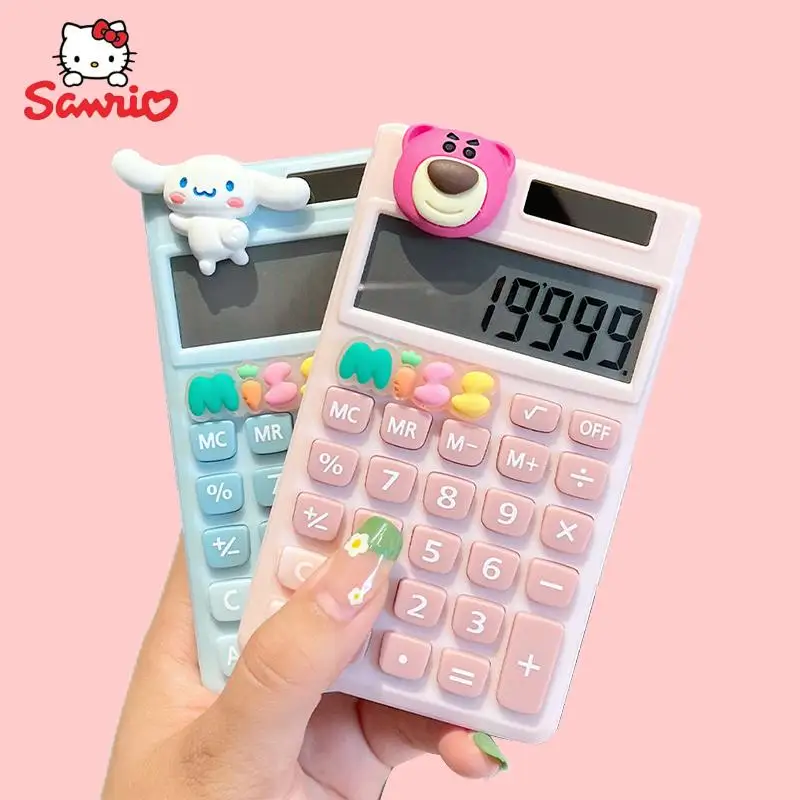 

Kawaii Sanrio Kuromi Cinnamoroll электронный калькулятор Hellokitty медведь Lotso школьники экзамен обучение офисный портативный инструмент