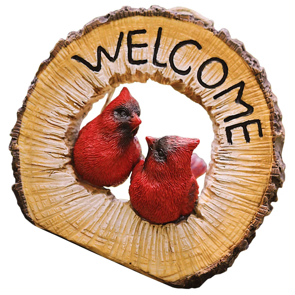 

Resin Welcome Bird Pendant Garden Fence Hanging Decor Outdoor Hanging Ornament