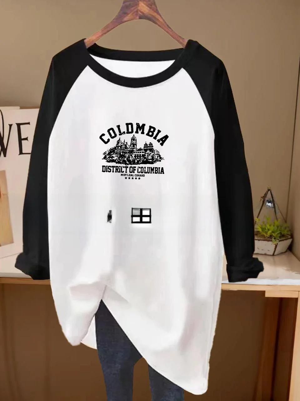 European Goods Contrast Color Plus size Belly Covering 2024 New Long sleeve round Neck Autumn and Winter Inner wear Mid-Lengt...