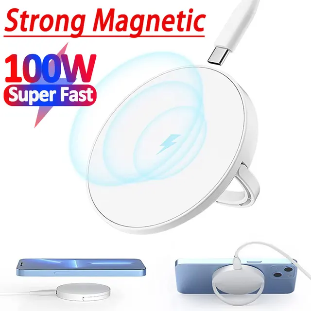 100W Magnetic Wireless Charger Pad for iPhone 12 13 14 Pro Max Mini Fast Charge for Samsung USB C PD Adapter Macsafing Charger 1