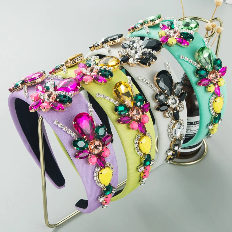 

1 шт. модная повязка на голову в стиле барокко со сверкающими кристаллами, мягкая повязка на голову, роскошные вечерние свадебные головные у...