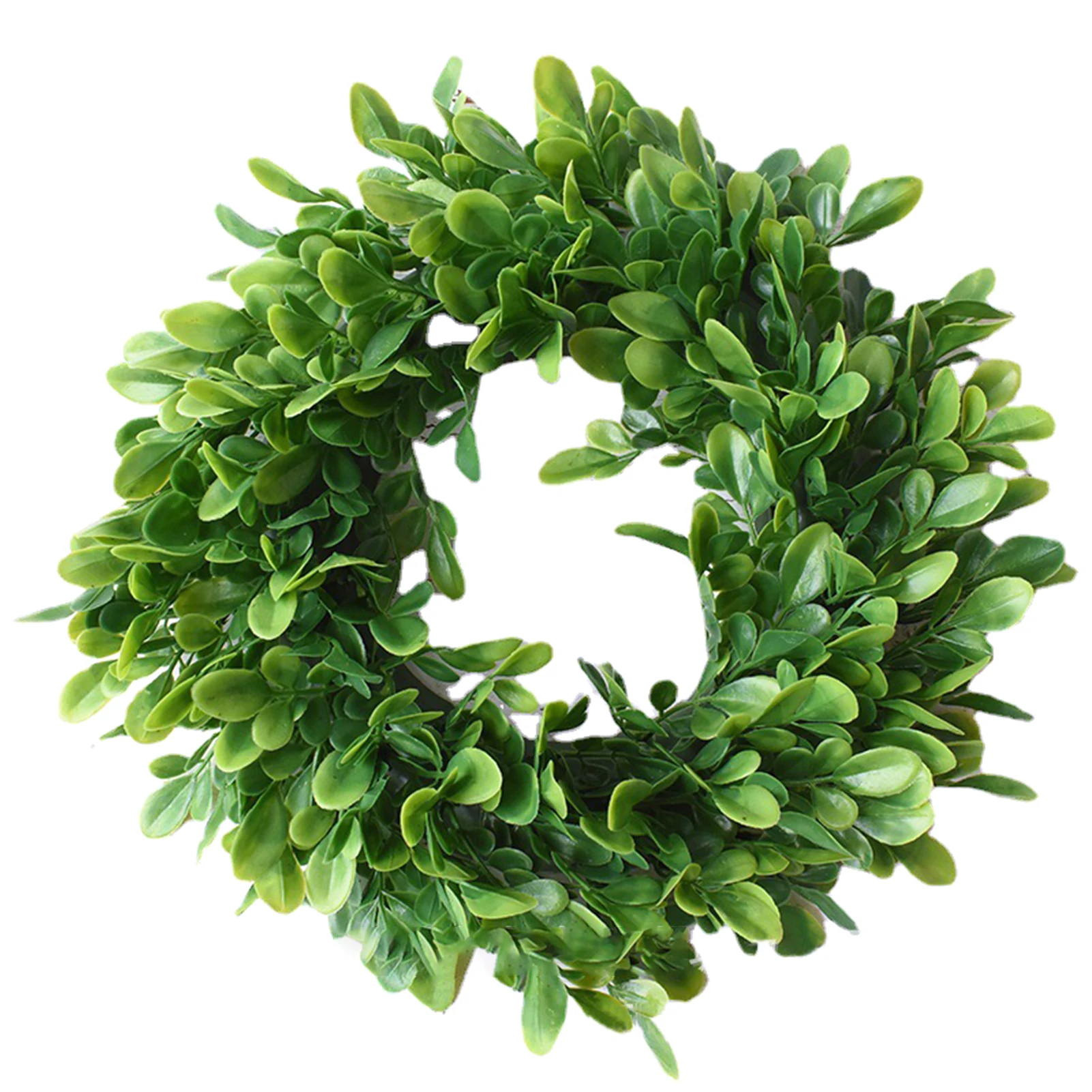 

Green Boxwood 12inch Vivid Home Decor Faux Outdoor Front Door Farmhouse Party Artificial Wreath Wall UV Resistant Window Hanging