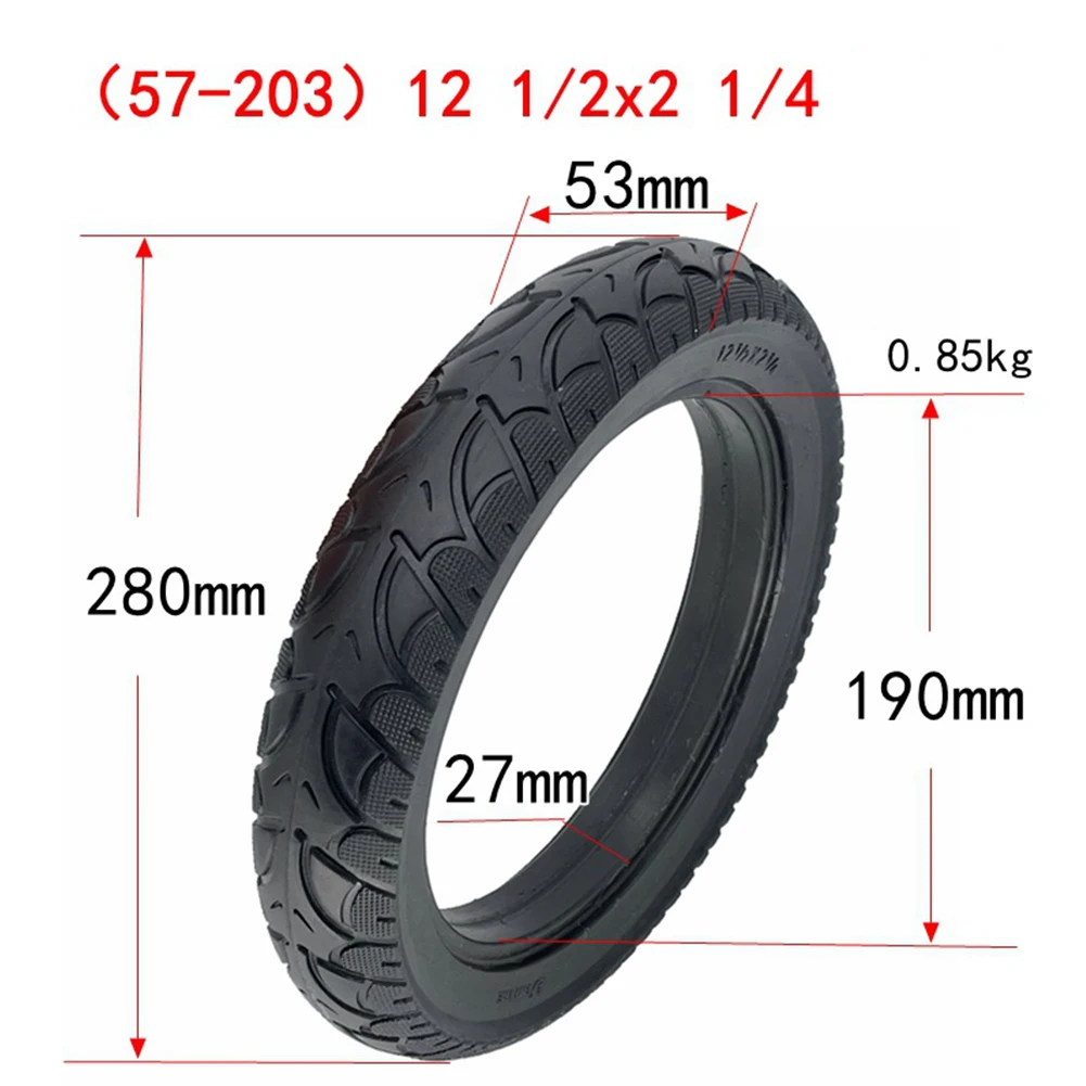 

12 Inch Solid Tyre 12 1/2x2 1/4(57-203) For E-Bike Scooter 12.5x2.125 Universal Tire Electric Car Tire Rubber Replacements