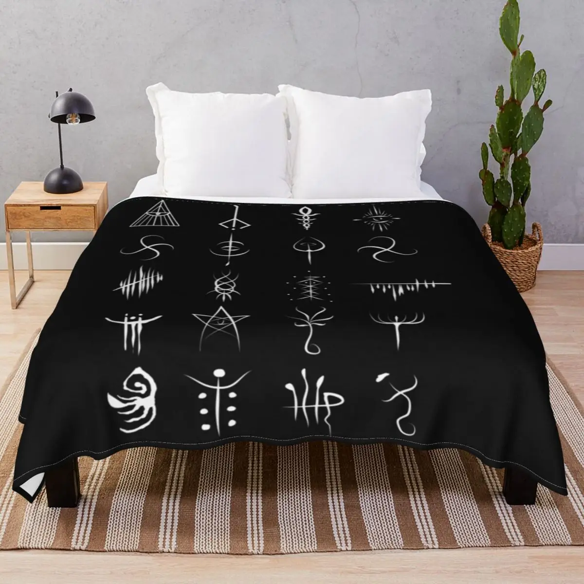 Bloodborne Caryll Runes Blanket Flannel Plush Print Multifunction Throw Blankets for Bed Sofa Travel Office