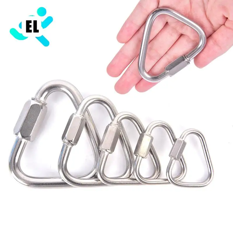 

1pc Triangle Carabiner Outdoor Camping Hiking Keychain Snap Clip Hook Kettle Buckle Carabiner Accessories