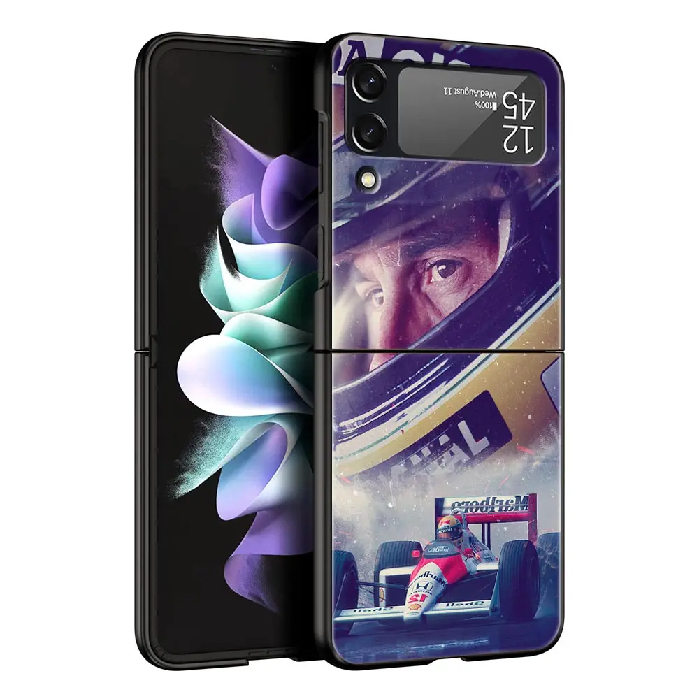 Фото Чехол для телефона Ayrton Senna F1 для Samsung Galaxy Z Flip 6 5 4 3, чехол для Samsung Z Flip3 Flip4 Flip5 Flip6, черный жесткий чехол из ПК №2