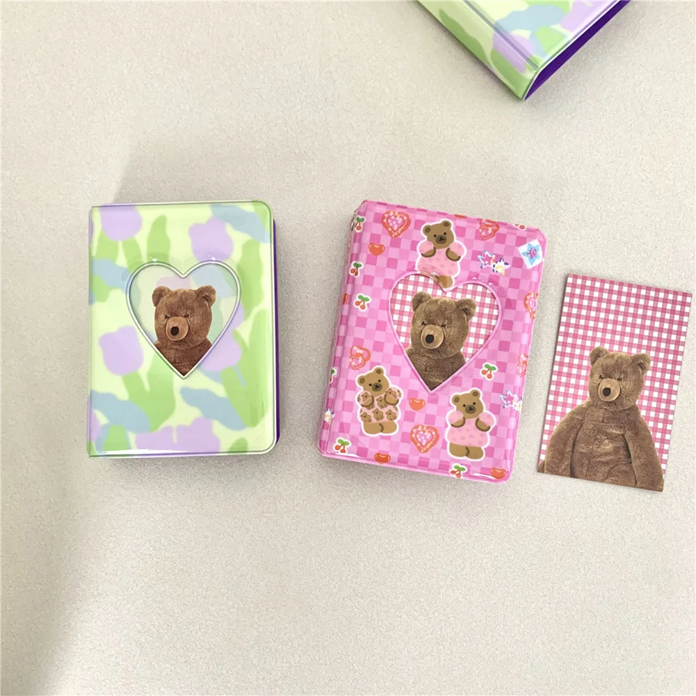 

Cartoon Photo Album Mini Album Photocards Bear Tulip Photocard Holder Small Card Storage Album 3inch Album INS Korean Cute Sweet