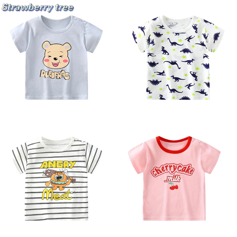 

Summer Newborn Cartoon 100% Cotton Kids T-shirts Baby Boys Girls Short Sleeve Toddler Children Top Tees Clothes Casual T Shirt