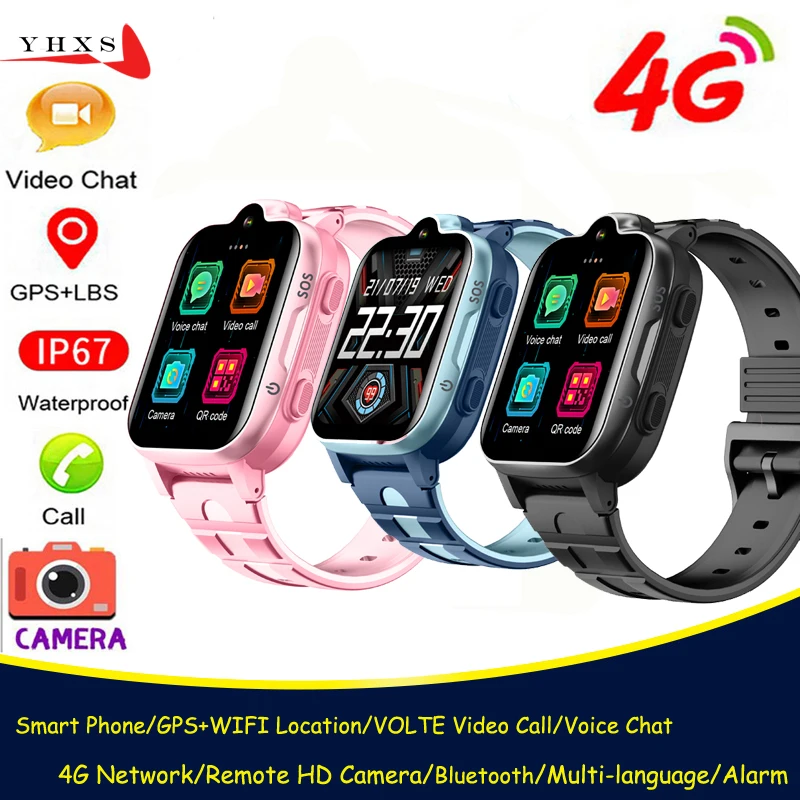 

4G Smart Watch Kids GPS WIFI Tracker Location Video Call SOS IP67 Waterproof Child Student Smartwatch Camera Monitor Phone Watch