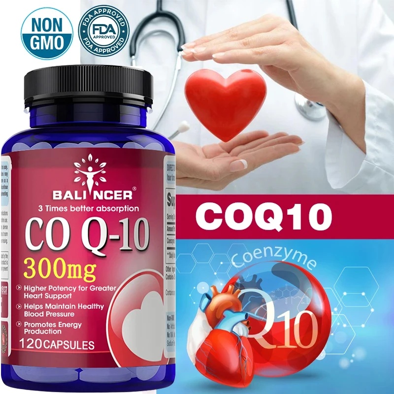 

Balincer 300mg Organic Super High Absorption Coenzyme Q10 Promotes Cardiovascular and Heart Health Provides Energy Healthy Food