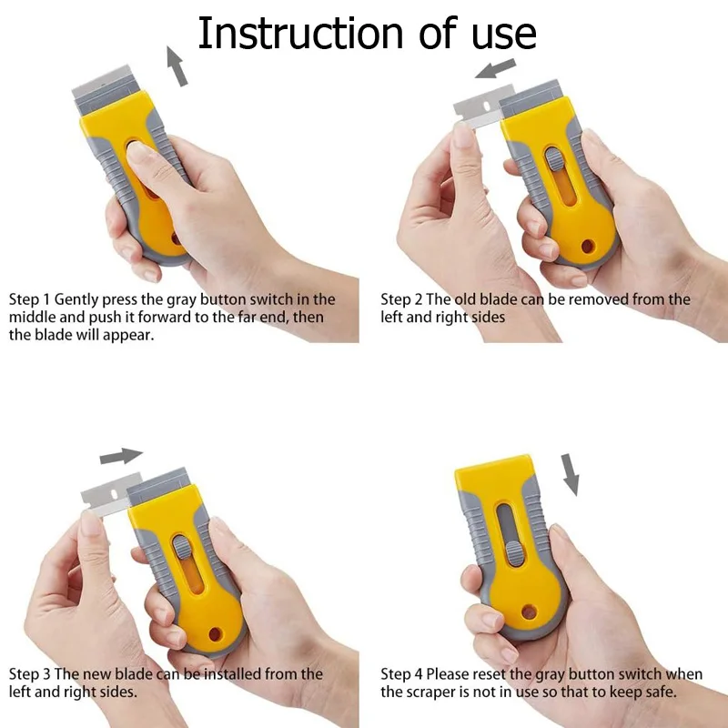 Экологичный пластиковый скребок для бритвенных лезвий окон и стеклянных панелей
