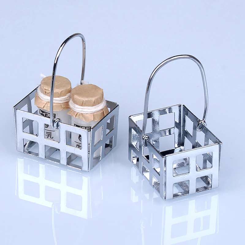 

Миниатюрная корзина для хранения кукольного домика, 1 шт., миниатюрная металлическая корзина для кухни, выпечки, супермаркета, фотореквизит