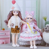 12 inch bjd doll 22 movable joints 16 makeup dress up color 3d big eyeball dolls with fashion clothes for girls diy toy