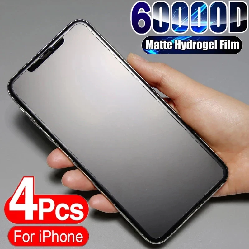 1-4Pcs Matte Hydrogel Film for IPhone 11 12 13 Pro Max Mini Frosted Screen Protectors for IPhone X XR XS MAX 6 6s 7 8 Plus SE