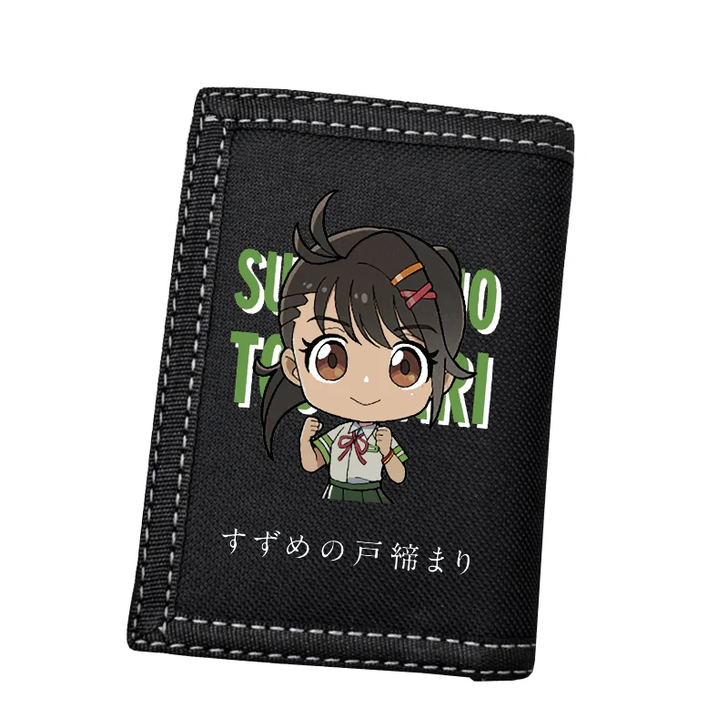 

Suzume no Tojimari Anime Women's Short Coin Purse Wallets Card Holder Small Clutch Bag