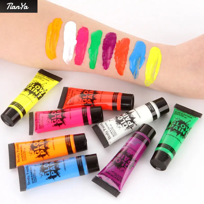 

8pcs Water Soluble Face Body Paint Luminous Face Paint Finger Paint Christmas Face Paint Body Paint