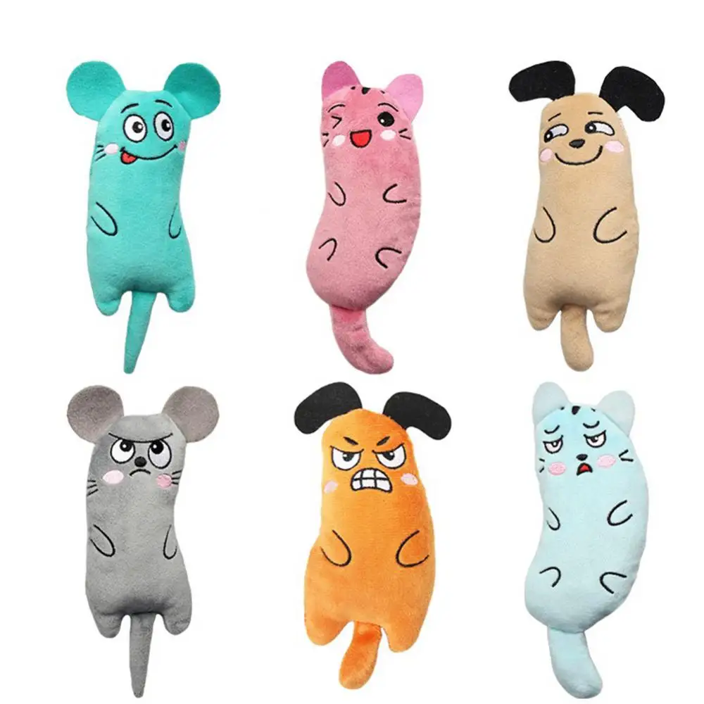 

Funny Interactive Plush Cat Toy Cute Cat Toys Mini Teeth Grinding Catnip Toys Kitten Chewing Squeaky Toy Pets Accessories